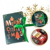 ECARLA pudełko prezentowe świąteczne z kokardą 13x9x4,5cm Merry Christmas Zielone OPO34 