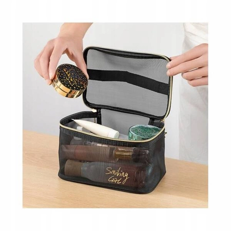 ECARLA kosmetyczka Smiling Girl Czarna 22x15x12cm KS108