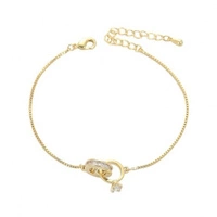 ECARLA bransoletka na rękę ze stali chirurgicznej pozłacanej PIERŚCIONEK BST1533