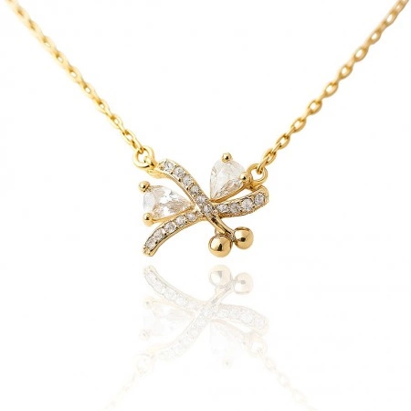 ECARLA naszyjnik ze stali szlachetnej platerowanej 14k złotem NST2221