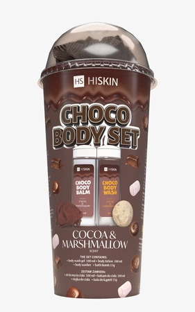 HISKIN Body Set Choco zestaw kąpielowy [balsam +żel +kulka +myjka] Cocoa & Marshmallow