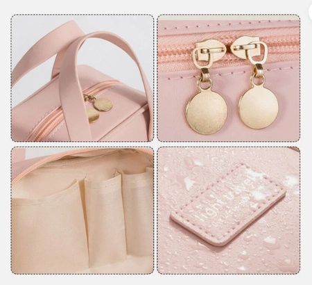 ECARLA kosmetyczka organizer na kosmetyki Różowa KS128R