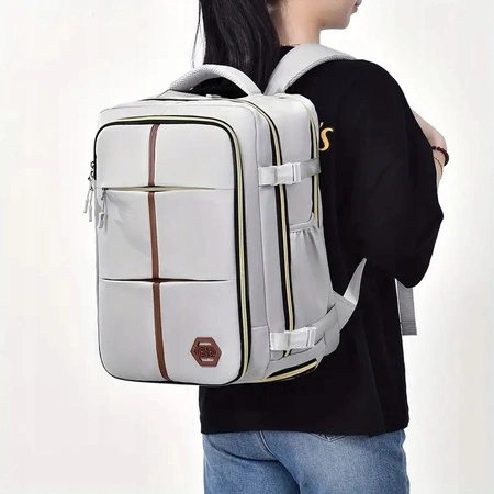 ECARLA plecak podróżny, kabinowy, wodoodporny z USB Szary PL180