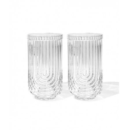 ECARLA szklanka ryflowana wysoka grube szkło 420ml SZK64