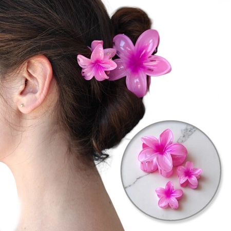 ECARLA zestaw spinek-klamer do włosów Kwiat XL +2 mini Róź SP390
