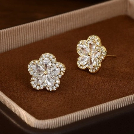 ECARLA kolczyki ze stali szlachetnej platerowanej 14k złotem KWIAT KST3338