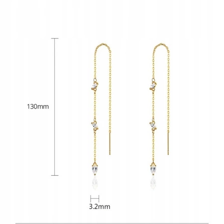 ECARLA kolczyki ze stali szlachetnej platerowanej złotem z cyrkoniami KST2852