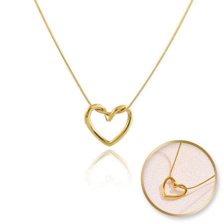 ECARLA naszyjnik ze stali szlachetnej pozłacanej ŻYŁKA SERCE NST2152