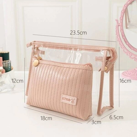 ECARLA zestaw 2 kosmetyczek Pudrowy róż KS102WZ2