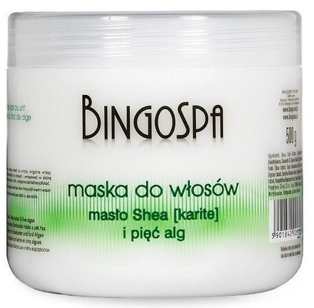 BINGOSPA maska do włosów Masło shea i pięć alg 500g TERMIN 10-2025