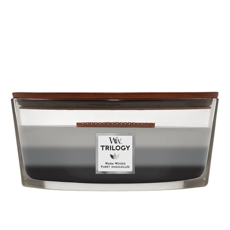 WOODWICK Hearthwick Trilogy świeca w słoiku elipsa WARM WOODS 453g 