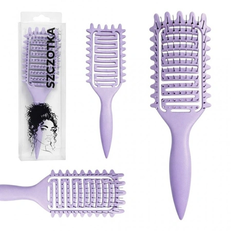 ECARLA szczotka do włosów kręconych, do rozczesywania, suszenia, masażu Fioletowa SCZ20FIO