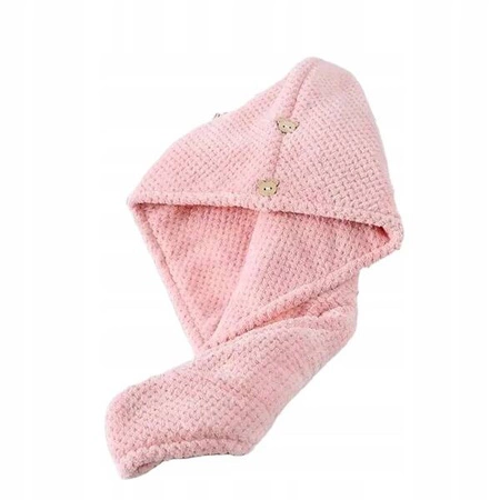 ECARLA ręcznik kapturek na włosy 65x 25cm Różowwy REC52WZ1