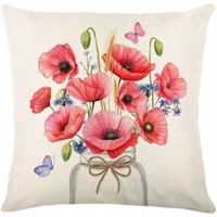 ECARLA Wiosna poszewka na poduszkę Bukiet Maki POD218