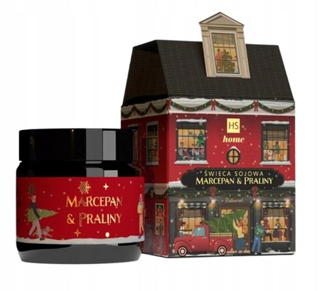 HISKIN Christmas Home świeca sojowa w kartoniku Marcepan & Praliny 100ml