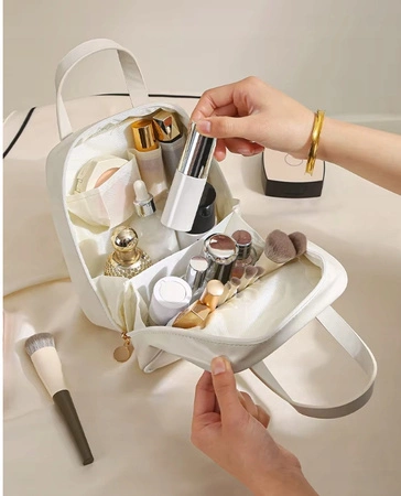 ECARLA kosmetyczka organizer na kosmetyki Beżowa KS128B