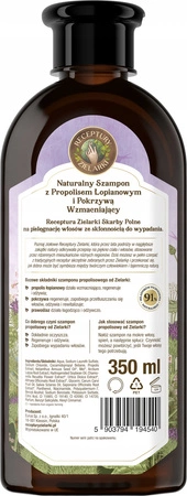 RECEPTURY ZIELARKI Skarby Polne szampon Propolisowy Łopianowy 350ml