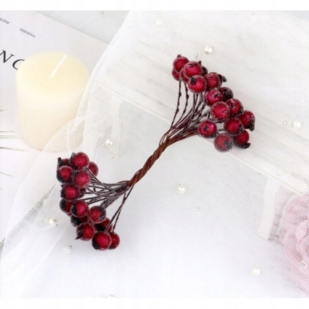 ECARLA Ozdoba Świąteczna wiązka OWOCE JARZĘBINY 20szt Czerwone GLZ02