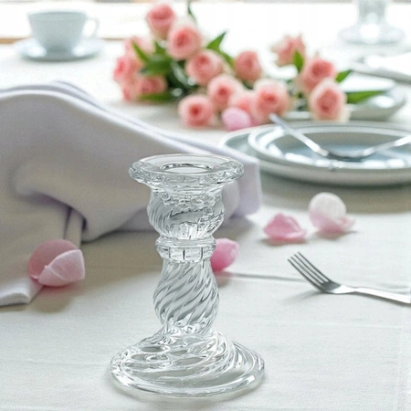 ECARLA świecznik dekoracyjny szklany Glamour 10cm SW12