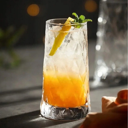 ECARLA zestaw szklanek ryflowanych wysokich 475ml SZK184ZESTAW3