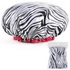 ECARLA czepek ochronny na włosy, do spania ZEBRA Biało czarny KCZ02