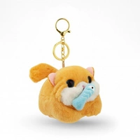 ECARLA brelok do kluczy KOT ŁAPIĄCY RYBĘ Kremowy BRL398K