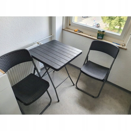 ECARLA zestaw mebli balkonowych Bistro Czarne SC07