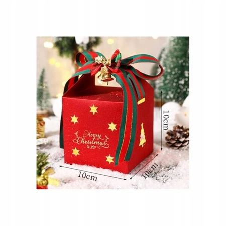 ECARLA torebka ozdobna świąteczna pudełko prezentowe 10x10x10cm OPO38