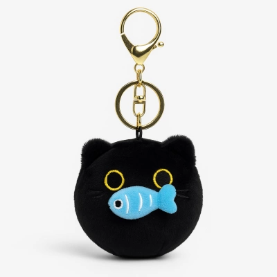 ECARLA brelok do kluczy KOT wibrujący łapiący rybę Czarny BRL384CZ