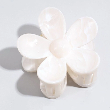 ECARLA spinka-klamra do włosów Kwiatek marmurek Biała SP379B