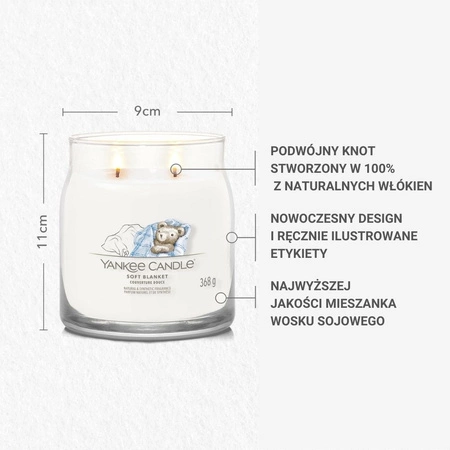 YANKEE CANDLE Signature Średnia świeca w słoiku SOFT BLANKET 368g