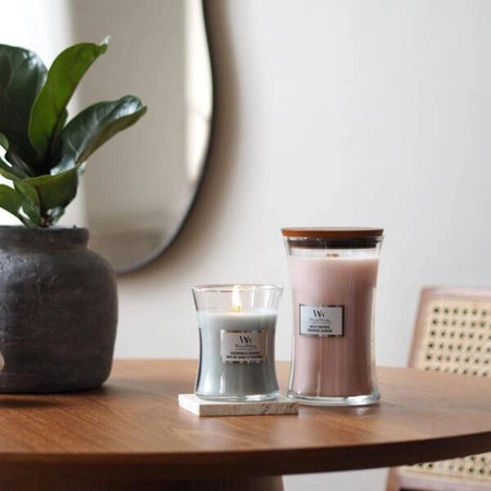 WOODWICK PlusWick mała świeca w słoiku SAGEWOOD & SEAGRASS 85g