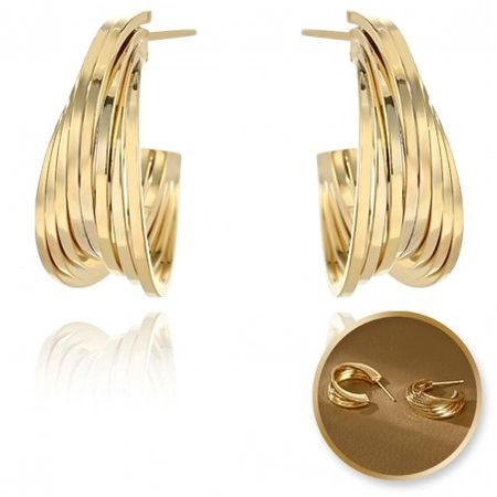 ECARLA kolczyki ze stali szlachetnej platerowanej 14k złotem KST3404