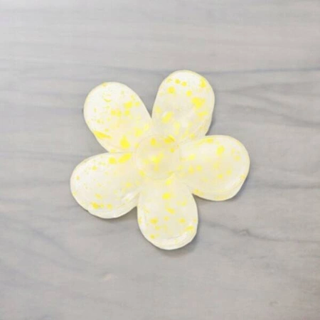 ECARLA spinka-klamra do włosów Kwiatek transparentny Blady Żółty SP275