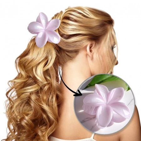 ECARLA spinka-klamra do włosów kwiat perłowy melanż Blady Lilak SP399