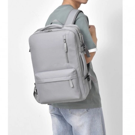 ECARLA plecak podróżny, kabinowy, wodoodporny z USB Szary PL176