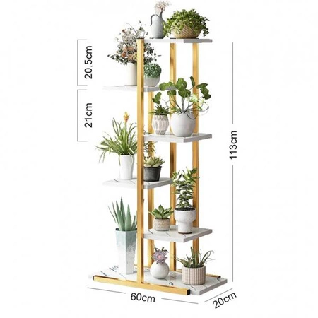 ECARLA kwietnik stojak na kwiaty 113x60x20 Biały SZ16B