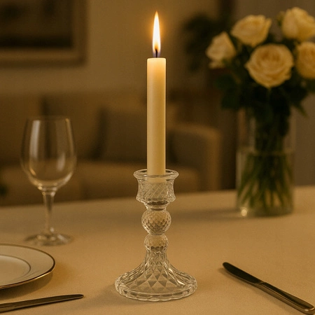 ECARLA świecznik dekoracyjny szklany Glamour 13cm SW14