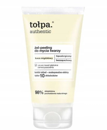 TOŁPA Authentic żel-peeling do mycia twarzy Kwas Migdałowy 150ml 