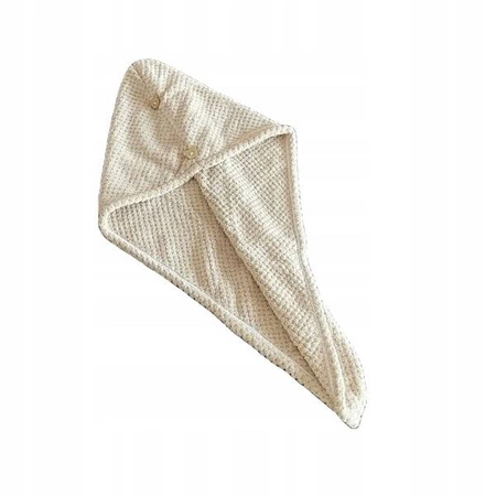 ECARLA ręcznik kapturek na włosy 65x 25cm Kremowy REC52WZ2