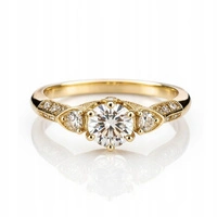 ECARLA pierścionek ze stali chirurgicznej platerowanej złotem R6 PST981R6