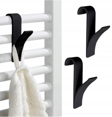 ECARLA haczyk na grzejnik Czarny U16CZ 2szt