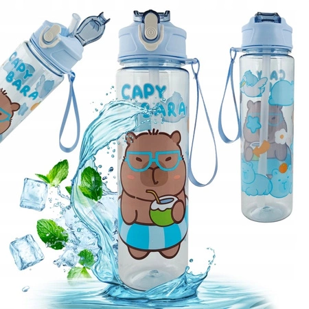 ECARLA Sports bidon butelka na wodę 800ml KAPIBARA Niebieski BD56N