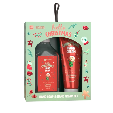 HISKIN Hello Christmas zestaw [mydło 200ml + krem do rąk 60ml] ŚWIĄTECZNY GRZANIEC