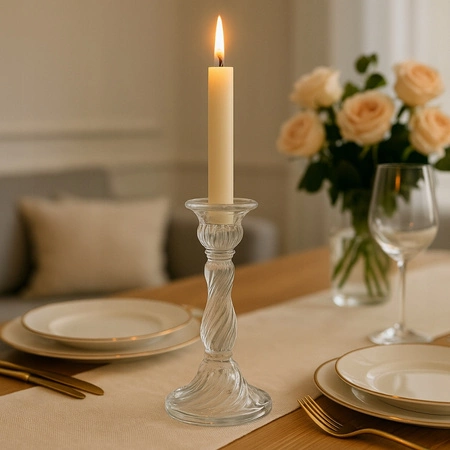 ECARLA świecznik dekoracyjny szklany Glamour 16cm SW16