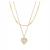 ECARLA naszyjnik ze stali szlachetnej pozłacanej cyrkonie SERCE NST1629