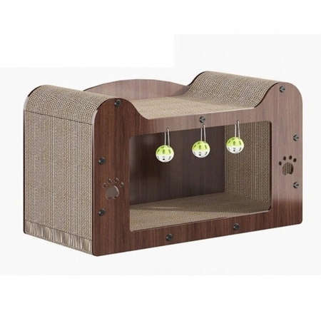 ECARLA drapak dla kota legowisko drewniano jutowe 47x22x27cm KOT25