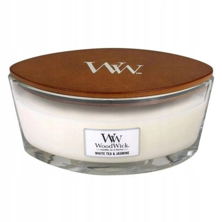 WOODWICK Core Hearthwick świeca w słoiku elipsa White Tea & Jasmine 453g 