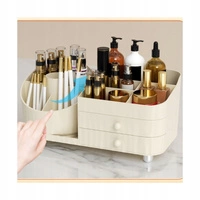 ECARLA organizer na pędzle kosmetyki obrotowy z szutladkami Kremowy CB66