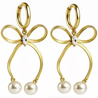 ECARLA kolczyki ze stali szlachetnej platerowanej 14k złotem KST3453